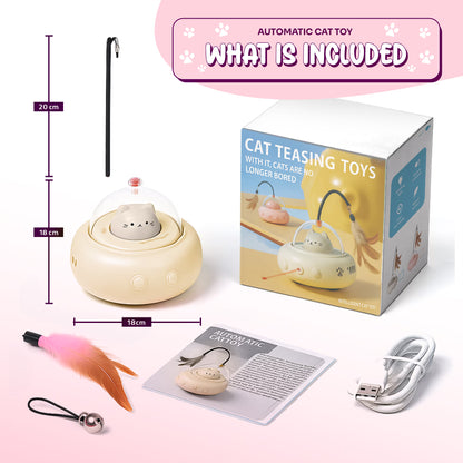 Interactive Cat Feather & Laser Toy – Rechargeable