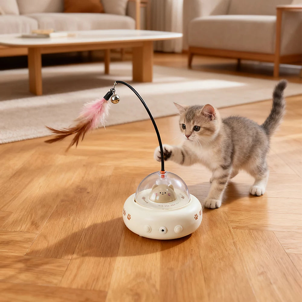 Interactive Cat Feather & Laser Toy – Rechargeable