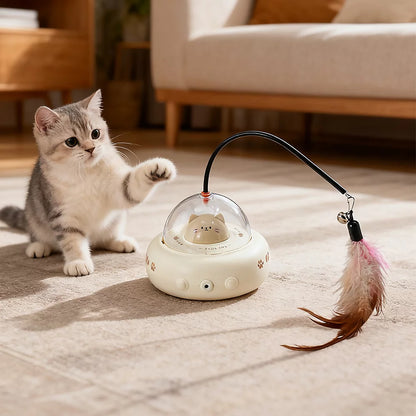 Interactive Cat Feather & Laser Toy – Rechargeable